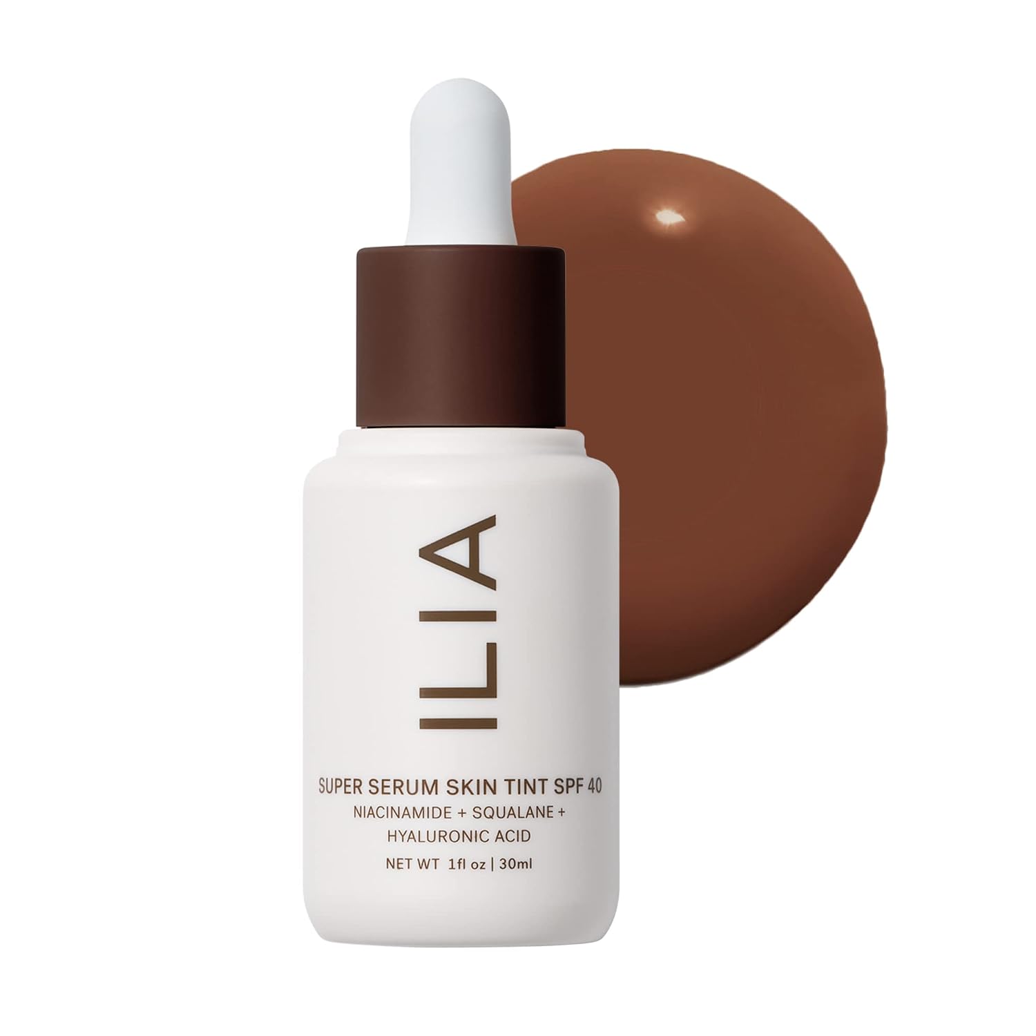 ILIA - Super Serum Skin Tint SPF 40 (Roque ST18, 1 fl oz | 30 ml) Roque ST18 | Extra deep with cool undertones