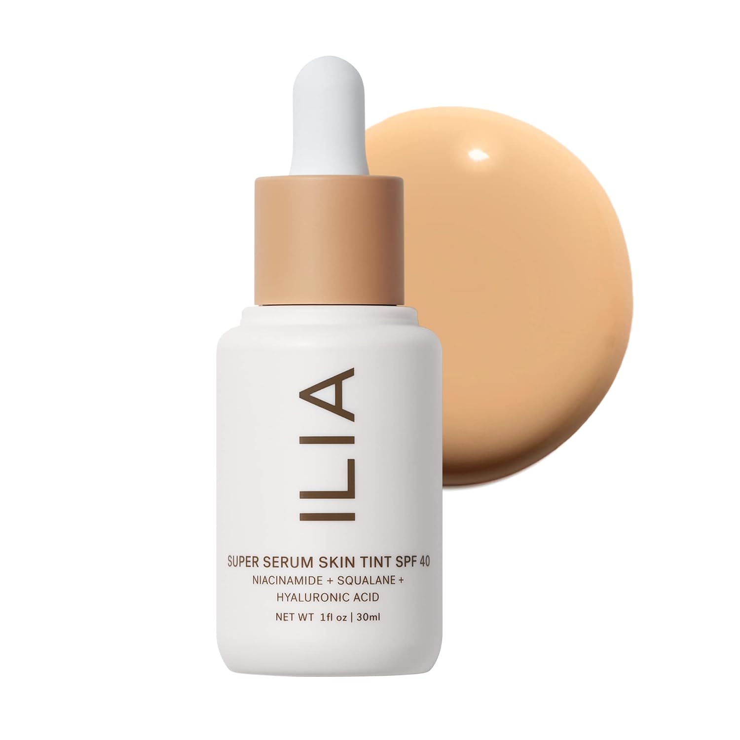 ILIA - Super Serum Skin Tint SPF 40 (Diaz ST7, 1 fl oz | 30 ml) ST7 Diaz | Light-medium with neutral undertones