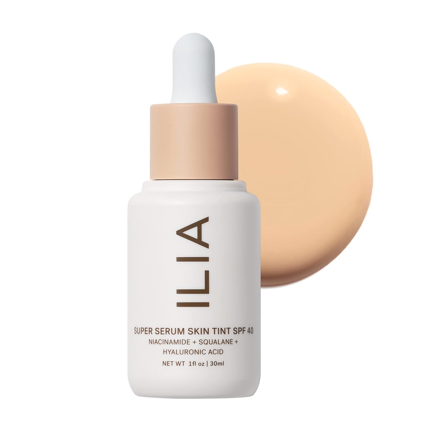 ILIA - Super Serum Skin Tint SPF 40 (Balos ST3, 1 fl oz | 30 ml) ST3 Balos | Very light with cool undertones