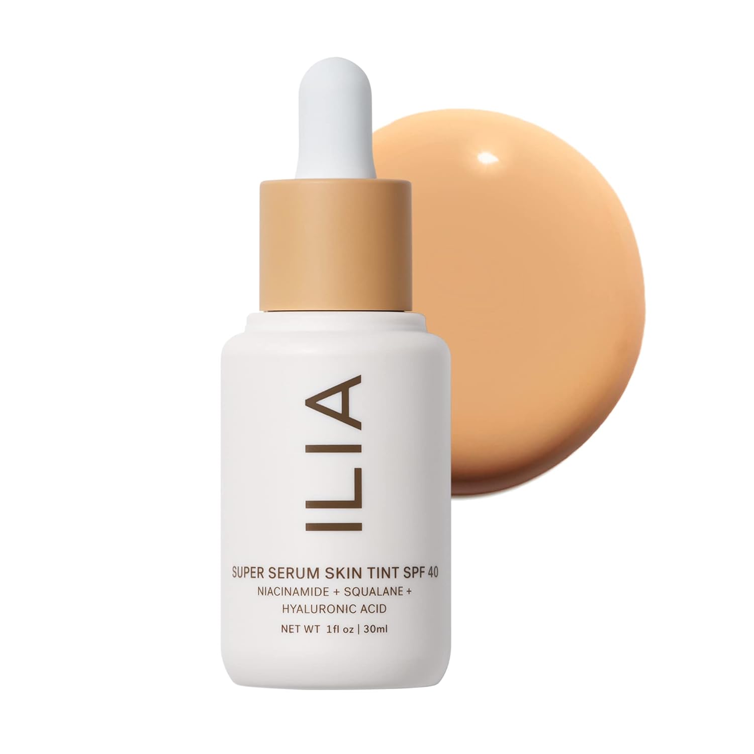 ILIA - Super Serum Skin Tint SPF 40 (Shela ST8, 1 fl oz | 30 ml) ST8 Shela | Light-medium with warm undertones