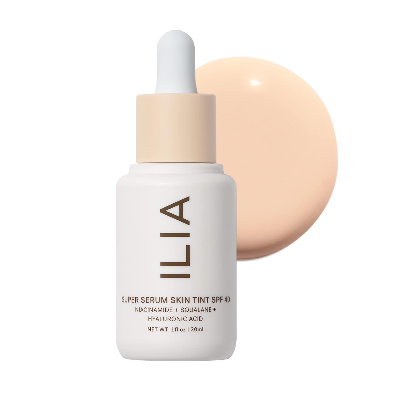 ILIA - Super Serum Skin Tint SPF 40 (Rendezvous ST1, 1 fl oz | 30 ml) ST1 Rendezvous | Extra light with cool undertones