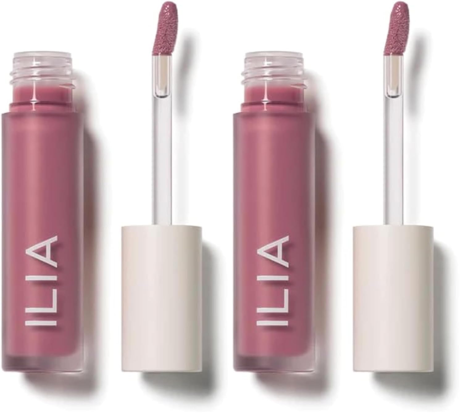 ILIA - Balmy Gloss Tinted Lip Oil | Non-Toxic, Cruelty-Free, Vegan, Hyaluronic Acid, Non-Sticky for Moisturizing + Plumping (Maybe Violet, 0.14 fl oz | 4.3 ml) (Pack of 2) Maybe Violet | Soft Lavender