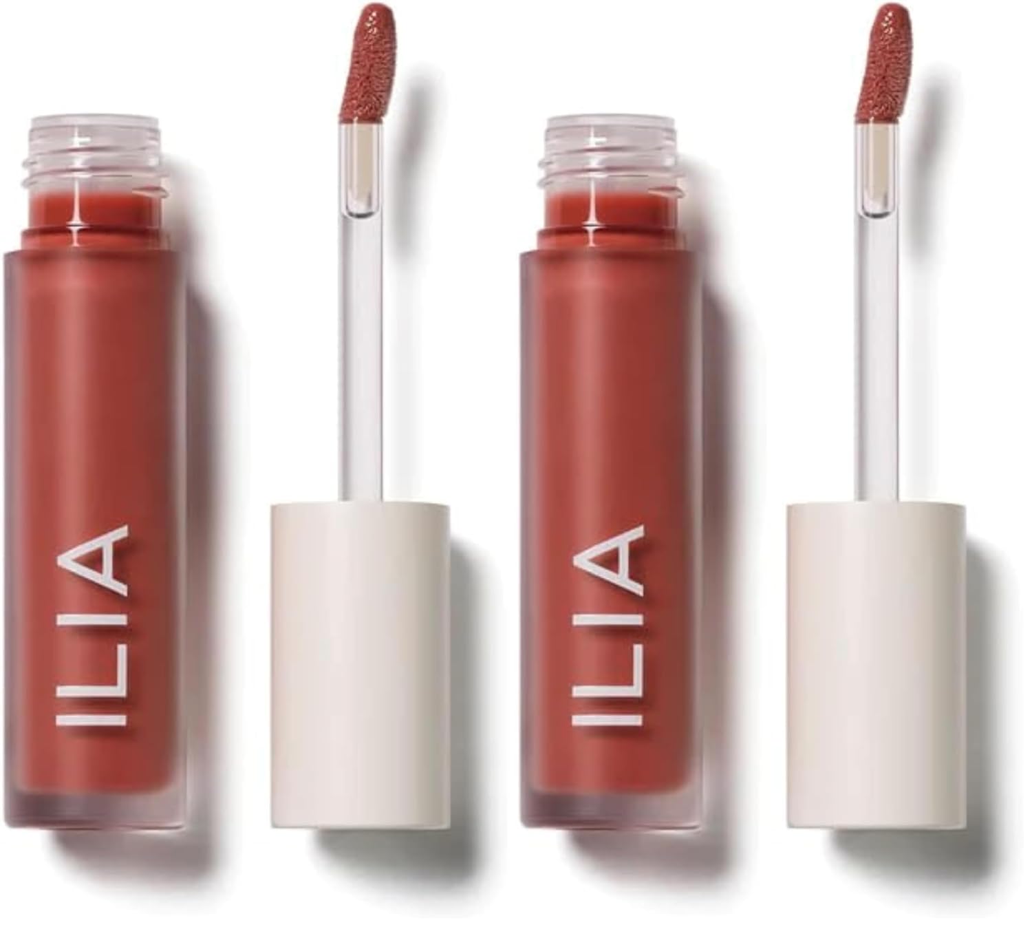 ILIA - Balmy Gloss Tinted Lip Oil | Non-Toxic, Cruelty-Free, Vegan, Hyaluronic Acid, Non-Sticky for Moisturizing + Plumping (Saint, 0.14 fl oz | 4.3 ml) (Pack of 2) Saint | Rustic Orange